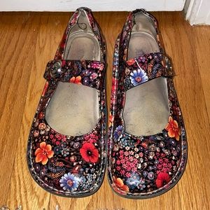 Alegria Floral Clogs with Velcro strap